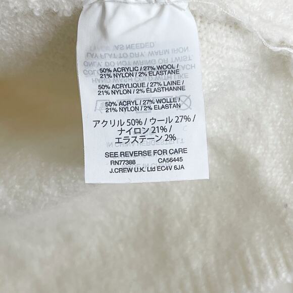 Madewell Tier Sleeve Sweater Cream Small S Wool Stretch Bateau Neck 3/4 Sleeve - Picture 9 of 14